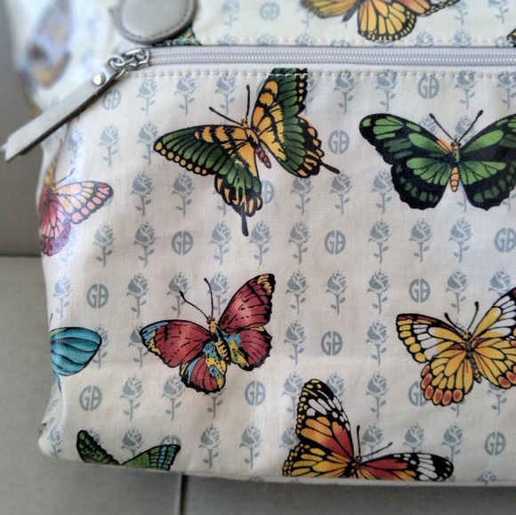 Vintage Giani Bernini Butterflies Handbag Tote Bag Purse - Picture 12 of 16